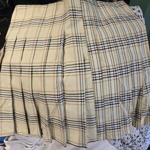 No Boundaries Plaid Pleated Mini Skirt in Beige, Black, Cream
